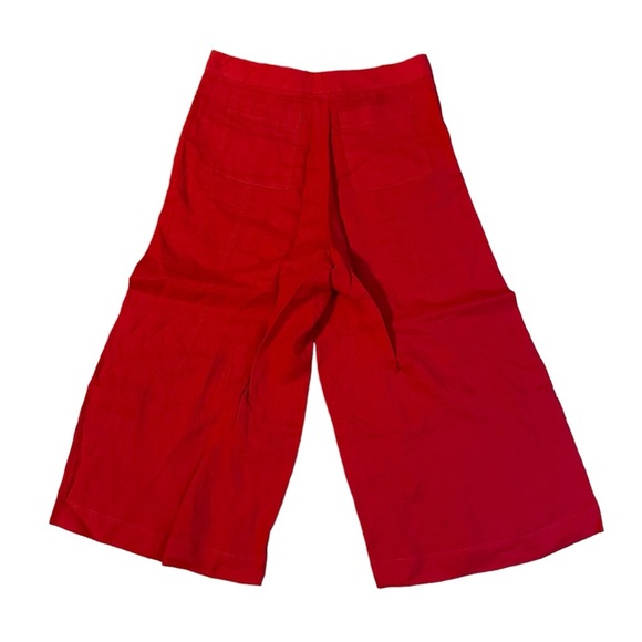 Loro Piana Red Flax Wide Leg Capris Size 42 - Picture 2 of 5